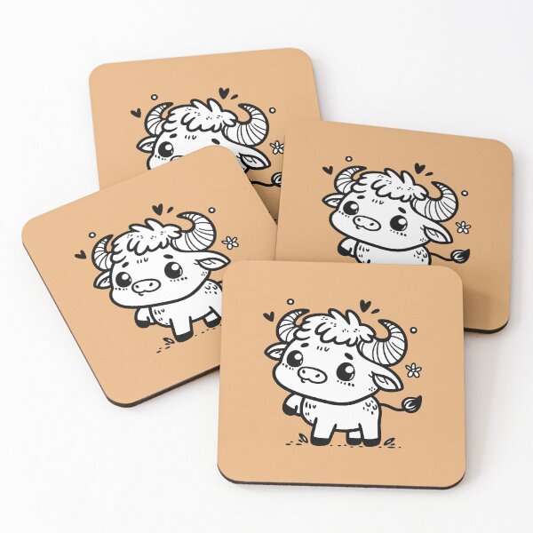 Item preview, Fluffy Buffalo Baby - Kawaii Farm Animal designed and sold by happyartworks.