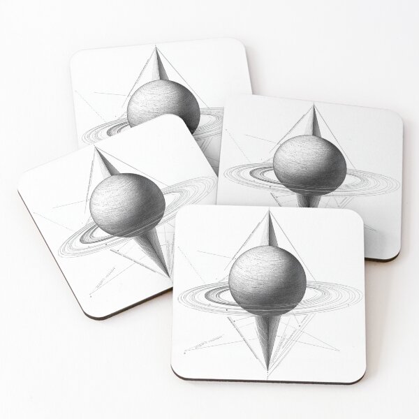 Item preview, Geometric Saturn: Minimalists Fine-Line Space Art designed and sold by Desireehaz.