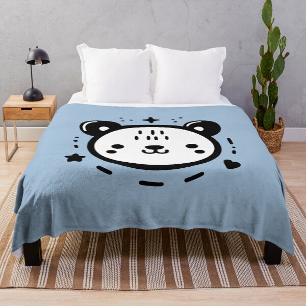 Item preview, Starry Bear Face - Kawaii Minimalist Line Art designed and sold by happyartworks.