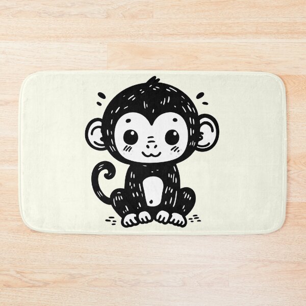 Item preview, Cute Baby Monkey Drawing - Kawaii Animal Nursery Art designed and sold by happyartworks.
