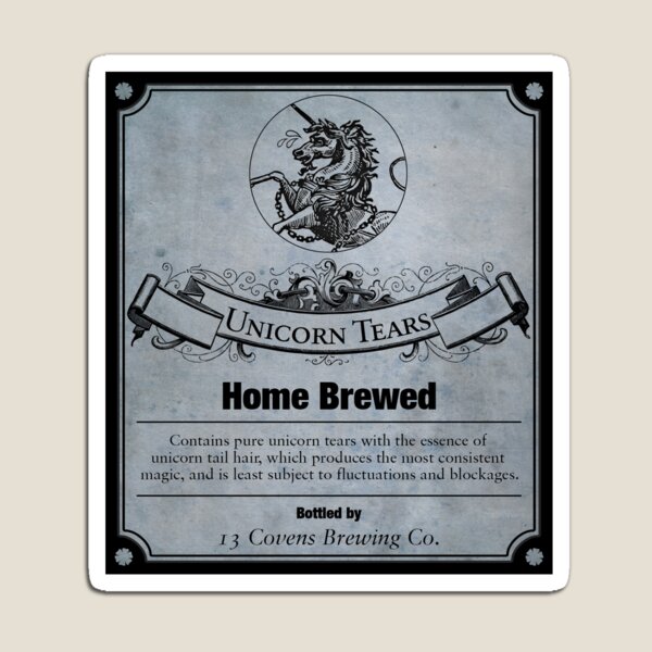 Item preview, Unicorn Tears Potion Label designed and sold by Lawn Walker.