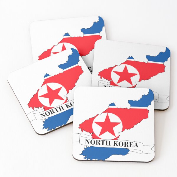 Item preview, North Korea flag map designed and sold by visual adventures.