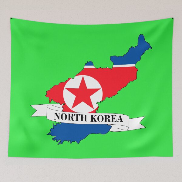 Item preview, North Korea flag map designed and sold by visual adventures.