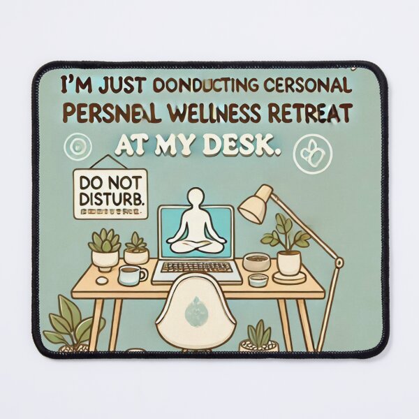 Item preview, ?♂️ "Not Avoiding Work, Just a Desk Wellness Retreat! | Funny Office Zen Design" designed and sold by Younes.Art.