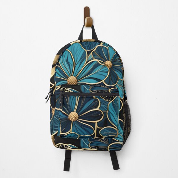 Item preview, Luxury Blue & Gold Floral Pattern | Elegant Botanical Art on Dark Background designed and sold by Juliette Ozkalfayan.