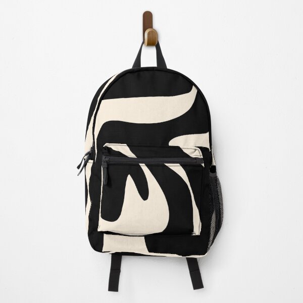 Item preview, Mid Century Modern Kwaito Abstract Pattern in Black and Almond Cream designed and sold by kierkegaard.