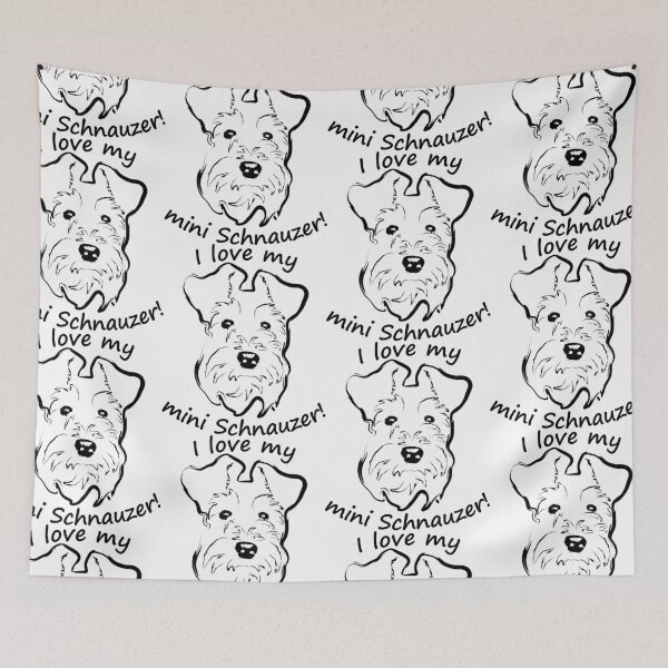 Item preview, I love my mini Schnauzer, minimalist line graphic designed and sold by BandR-Tees.