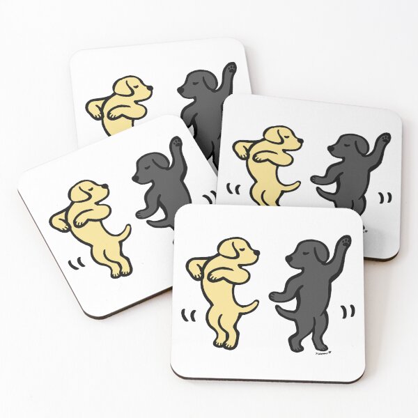 Item preview, Labradores amarillos y negros bailando designed and sold by HappyLabradors.