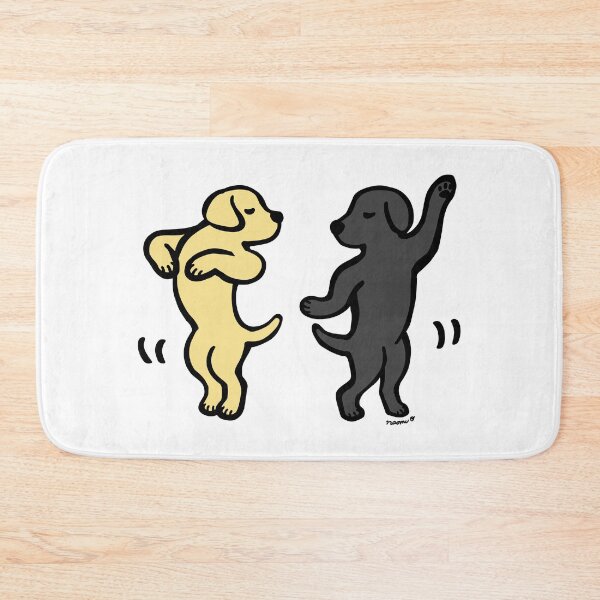 Artikelvorschau, Tanzende gelbe und schwarze Labradore entworfen und verkauft von HappyLabradors.