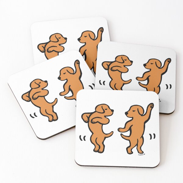 Item preview, Dancing Fox Red Labrador Duo designed and sold by HappyLabradors.