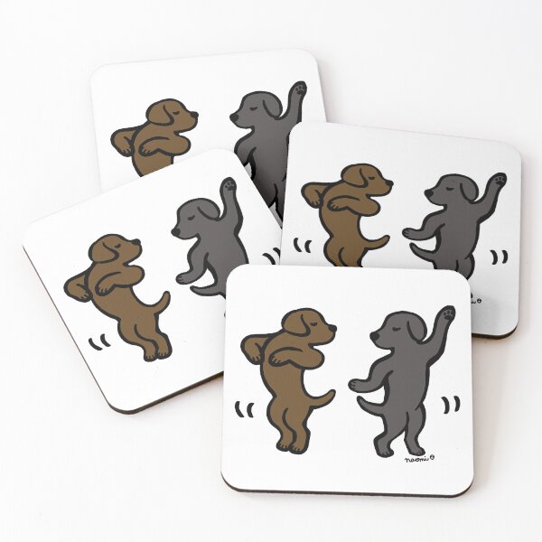 Item preview, Dancing Black and Chocolate Labradors designed and sold by HappyLabradors.