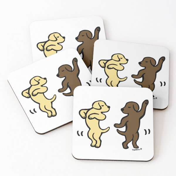 Item preview, Dancing Yellow and Chocolate Labradors designed and sold by HappyLabradors.
