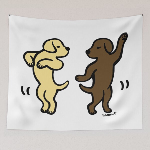 Item preview, Dancing Yellow and Chocolate Labradors designed and sold by HappyLabradors.