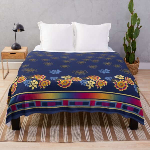 Item preview, India Cloth Floral Border Print Seamless Repeat designed and sold by Sharon Schwalbe.