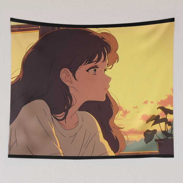 Item preview, Aesthetic Anime Lofi Girl designed and sold by bapupa.