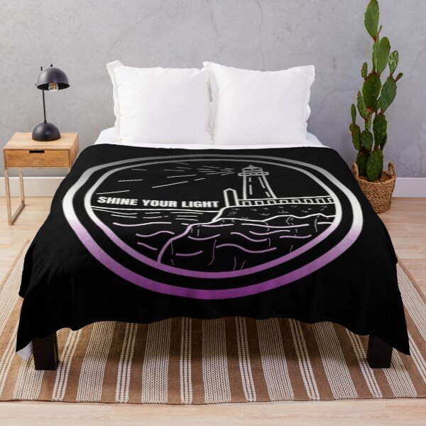 Item preview, Lighthouse, shine your light graphic, Asexual pride flag graphic, Coastal, Lighthouse, Beach Waves, Vacation, Adventure, pride graphic, LGBTQ Graphic, designed and sold by PrideBeProud.