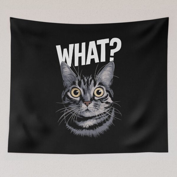 Item preview, Confused Cat - What? designed and sold by Aredbox.