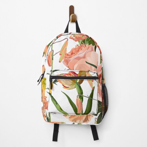Item preview, Seamless floral pattern with orange glossy lilies flowers, tulips, roses and leaves. designed and sold by MatyKotiv.