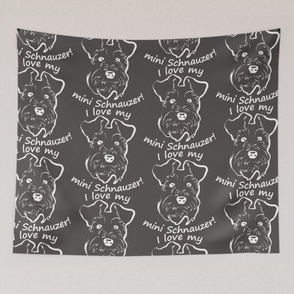Item preview, I love my mini Schnauzer, minimalist line graphic in white designed and sold by BandR-Tees.