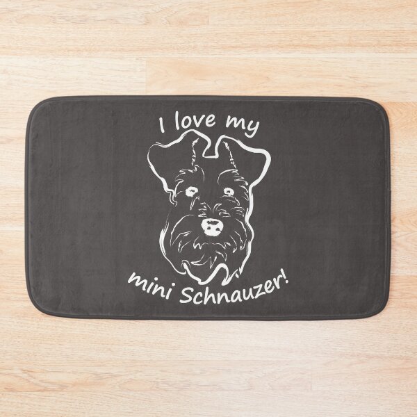 Item preview, I love my mini Schnauzer, minimalist line graphic in white designed and sold by BandR-Tees.