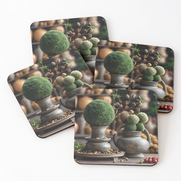 Item preview, there are two vases with plants in them on a table designed and sold by supakor.