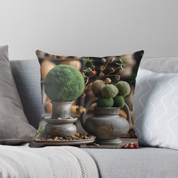 Item preview, there are two vases with plants in them on a table designed and sold by supakor.