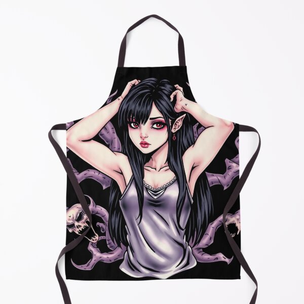 Item preview, Cute Gothic Goth Vampire Horror Girl Tattoo style illustration with demons designed and sold by Vintage Designs +.
