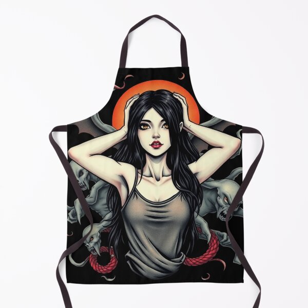 Item preview, Cute Gothic Goth Vampire Horror Girl Tattoo style illustration with demons designed and sold by Vintage Designs +.