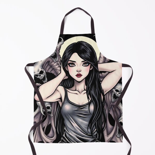Item preview, Cute Gothic Goth Vampire Horror Girl Tattoo style illustration with demons designed and sold by Vintage Designs +.