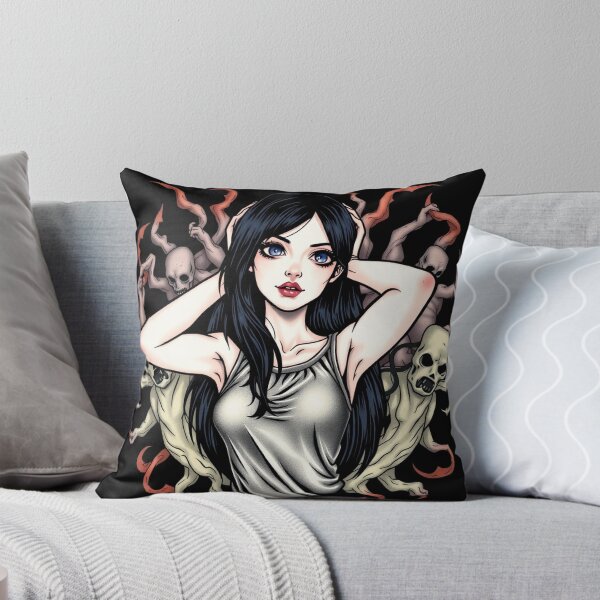 Item preview,  Cute Gothic Goth Vampire Horror Girl Tattoo style illustration with demons designed and sold by Vintage Designs +.