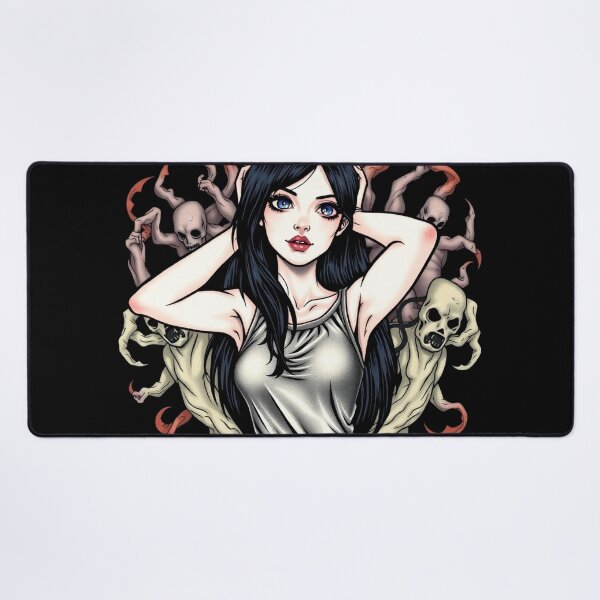 Item preview, Cute Gothic Goth Vampire Horror Girl Tattoo style illustration with demons designed and sold by Vintage Designs +.
