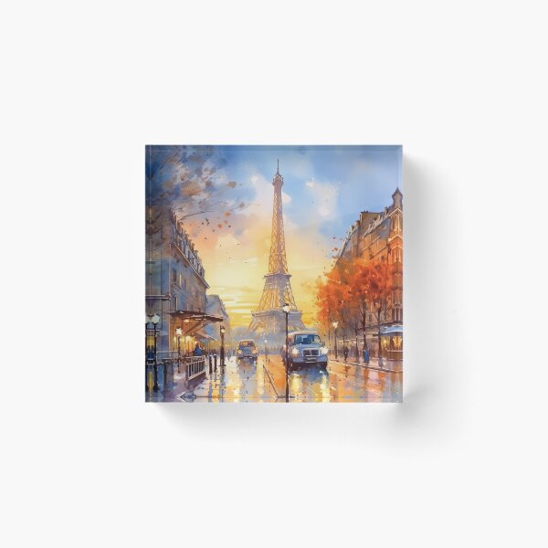 Item preview, A quiet scene in Paris at sunrise - Landscape oil painting designed and sold by TheArtistOf2022.