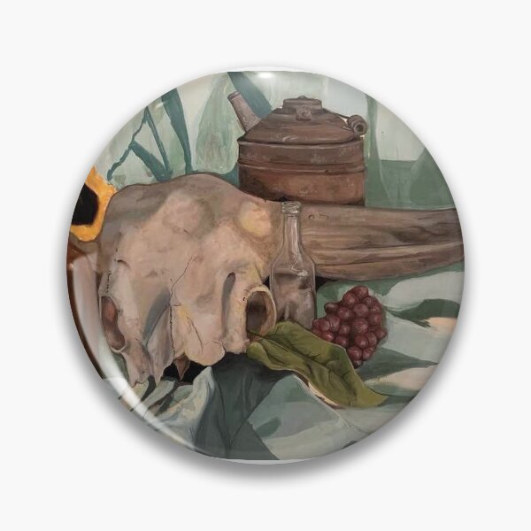 Item preview, Skull Still Life Oil Painting designed and sold by ClemHahn.