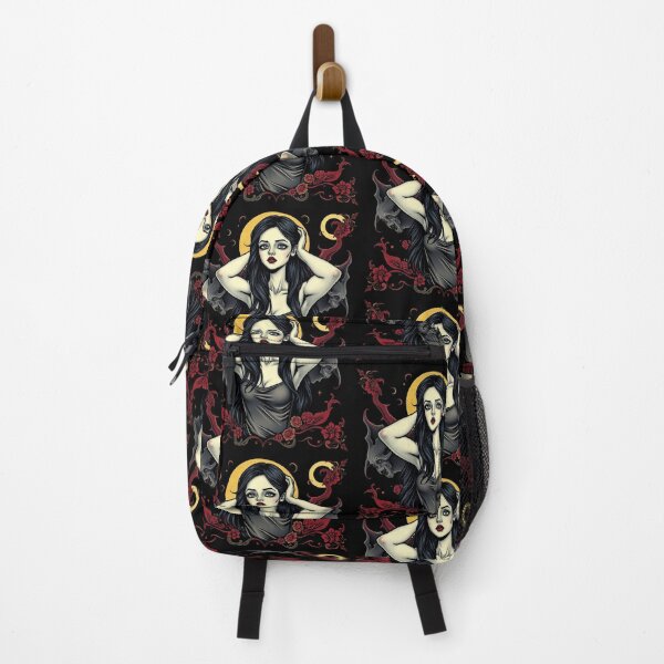 Item preview, Cute Gothic Goth Vampire Horror Girl Tattoo style illustration with demons designed and sold by Vintage Designs +.