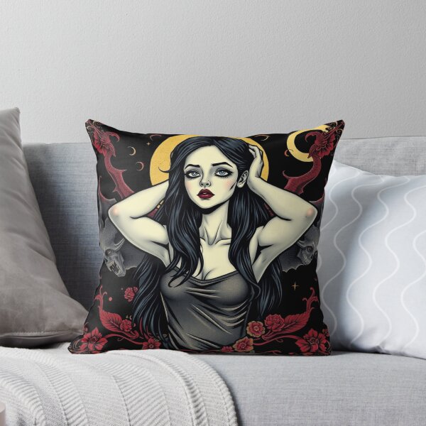 Item preview, Cute Gothic Goth Vampire Horror Girl Tattoo style illustration with demons designed and sold by Vintage Designs +.