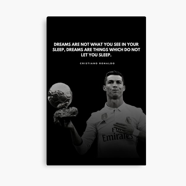 Vista previa del artículo con la obra «Retrato con frase motivadora de Cristiano Ronaldo», diseñado y vendido por SuccessInsanity.