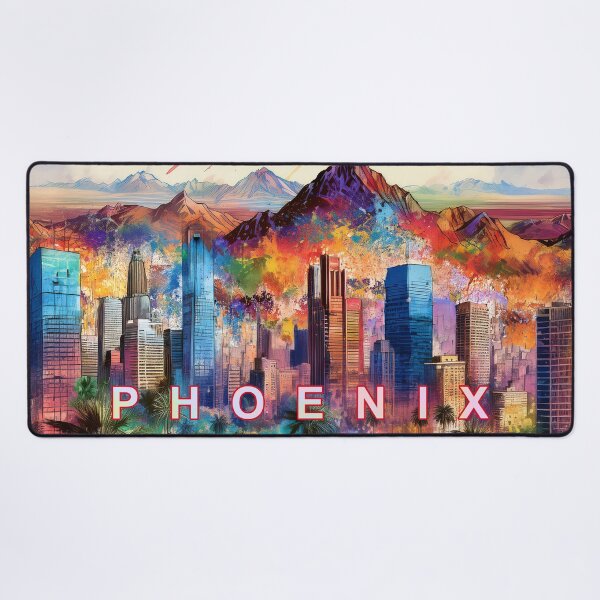 Item preview, Phoenix Skyline Colorful Abstract Graffiti Art - Vibrant Urban Street Style designed and sold by Phat Dog Designs .