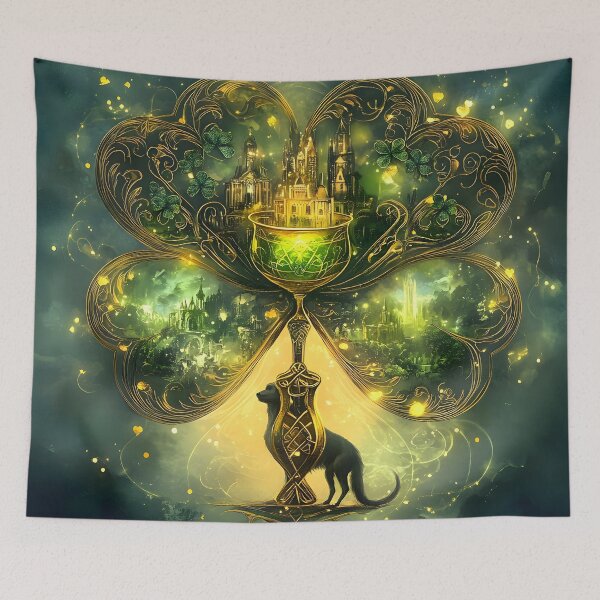 Item preview, Celtic Shamrock of Mystical Realms designed and sold by AI-Only Creations.