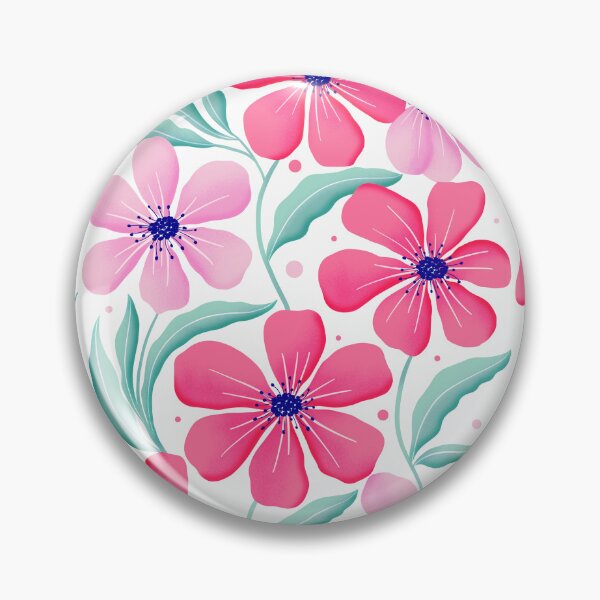 Item preview, Botanical art in pink. Modern Flowers Dancing. Floral Pattern in Pink and Mint Green. designed and sold by Sandra Brezina.