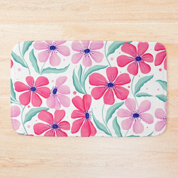 Item preview, Botanical art in pink. Modern Flowers Dancing. Floral Pattern in Pink and Mint Green. designed and sold by Sandra Brezina.