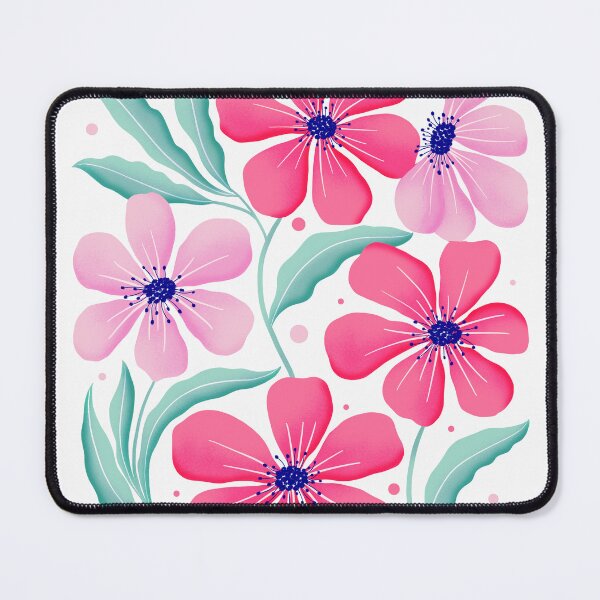 Item preview, Botanical art in pink. Modern Flowers Dancing. Floral Pattern in Pink and Mint Green. designed and sold by Sandra Brezina.