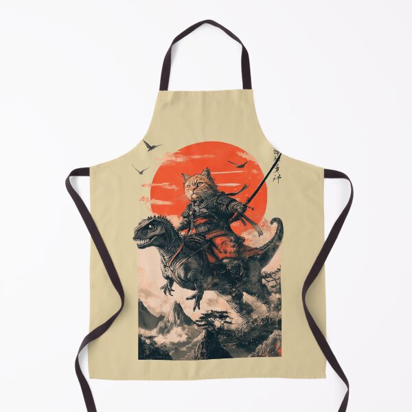 Item preview, Samurai cat riding a dinosaur designed and sold by TheSamuraiCat.