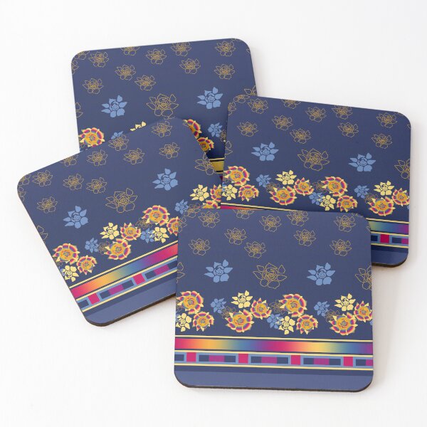 Item preview, India Cloth Floral Border Print Seamless Repeat designed and sold by Sharon Schwalbe.