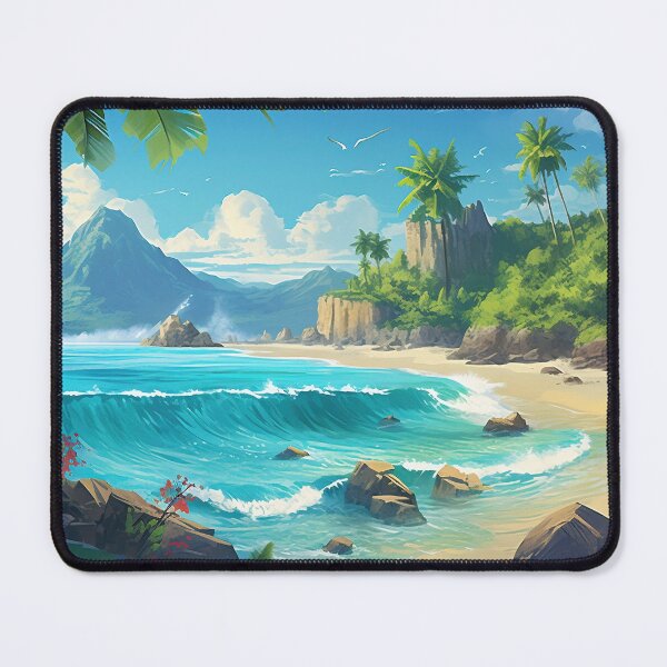 Item preview, Sandy tropical beach - Landscape painting designed and sold by TheArtistOf2022.