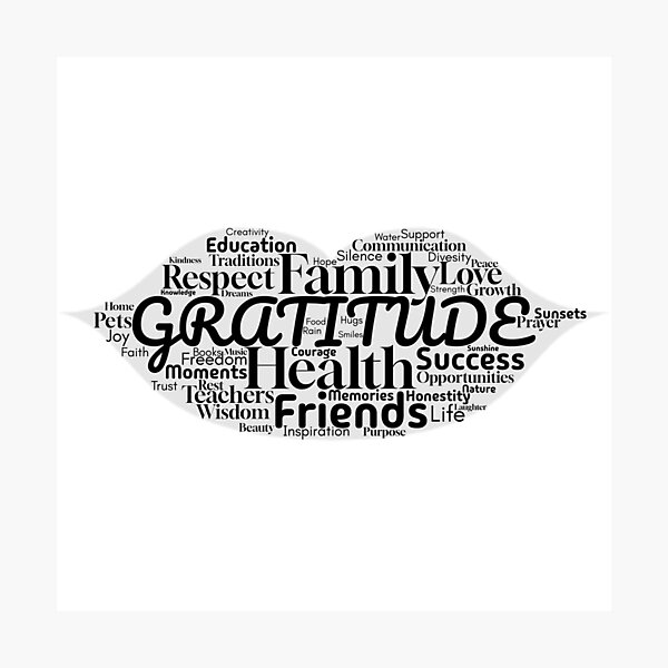 Item preview, Minimalist Gratitude Calligraphy – Inspirational Word Art designed and sold by diaza.