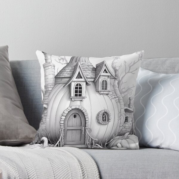Item preview, Magical Pumpkin House Coloring Page Pattern  designed and sold by DavidColoring.