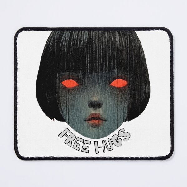 Item preview, Free Hugs. Funny scary creepy girl design. designed and sold by Shoot-The-Moon.