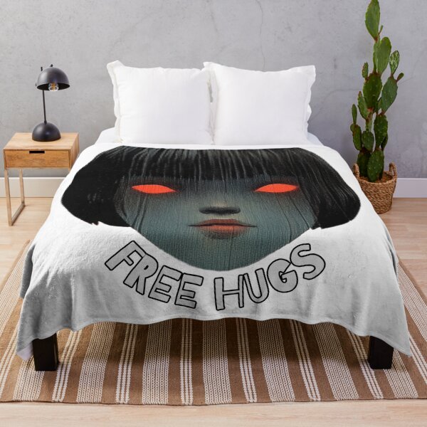 Item preview, Free Hugs. Funny scary creepy girl design. designed and sold by Shoot-The-Moon.