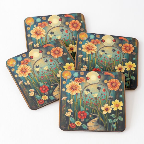 Item preview, A Beautiful Flower Garden painting inspired by Gustav Klimt designed and sold by Vintage Designs +.