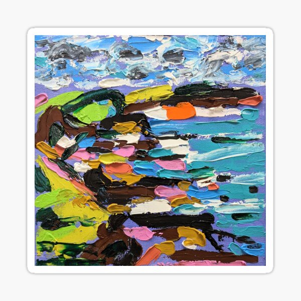 Item preview, Widemouth Bay Acrylic Painting Cornwall Nigel Waters designed and sold by nigelwatersart.